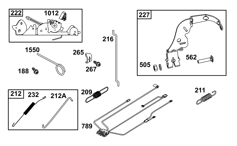 Controls Group Diagram and Parts List for 40N777-0033-B5 400000 - 699999 Briggs and Stratton Engine